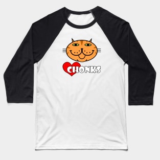 Heart Chonks - Orange Tabby Baseball T-Shirt